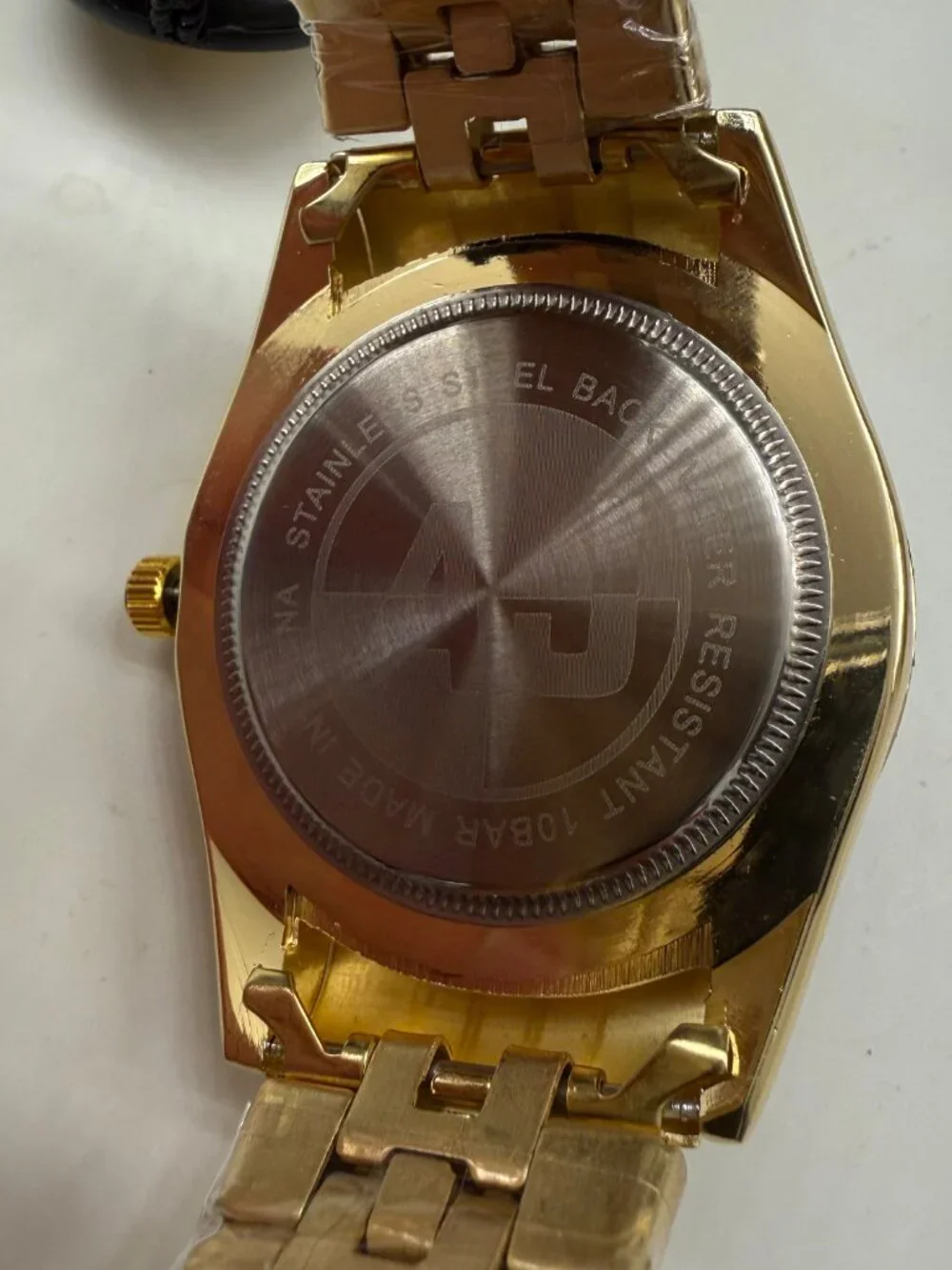 AJ Quality Watches USA Men Oyster PD 41mm Black Gold Tone Quartz Watch NIB